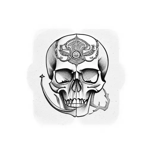 Create An Image With A Set Of Cards That Is The Pair Of Ace And A Skull