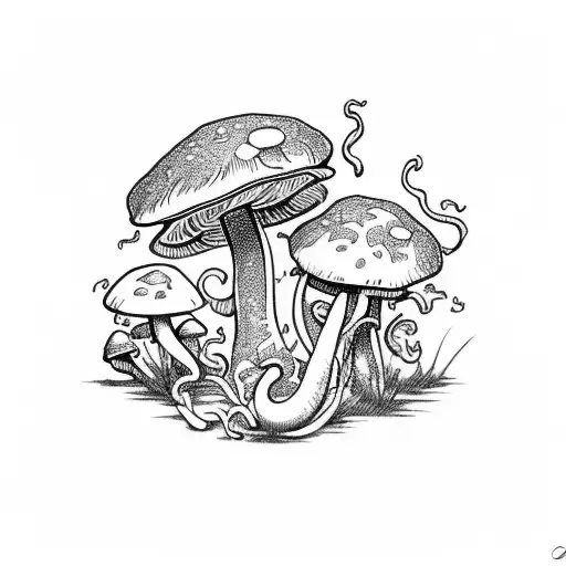 Mushrooms With Dragon
