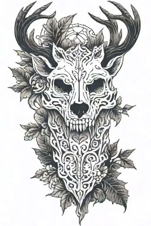 Wolf And Deer Skull