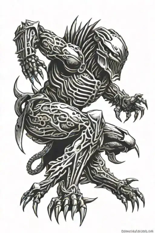 Predator Fighting Alien