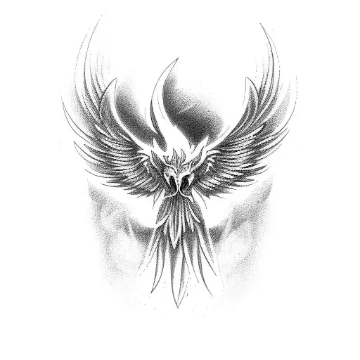 A Majestic Phoenix Rising From The Ashes