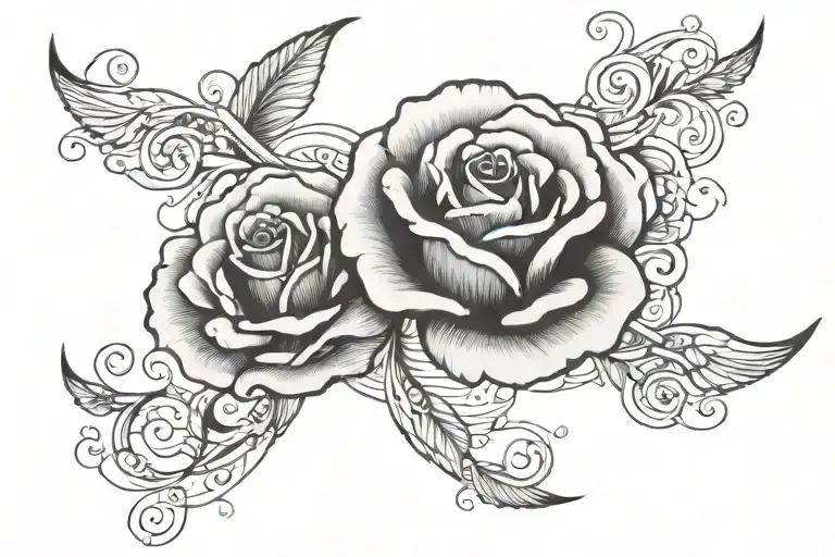 Infinity And Rose Petals Flying