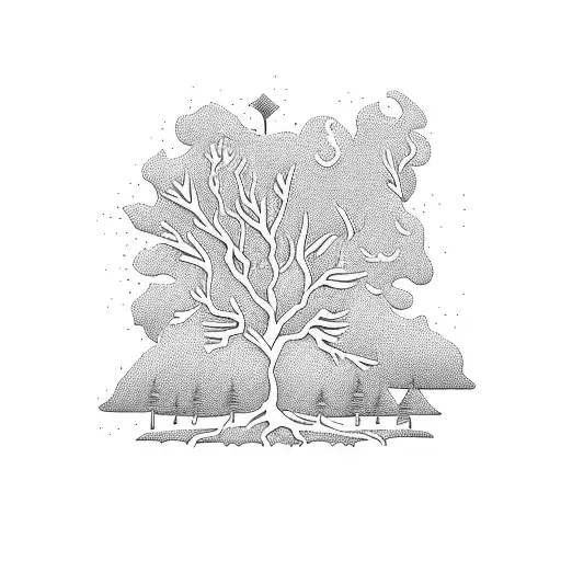 Tree Made From Male And Female Silhouette