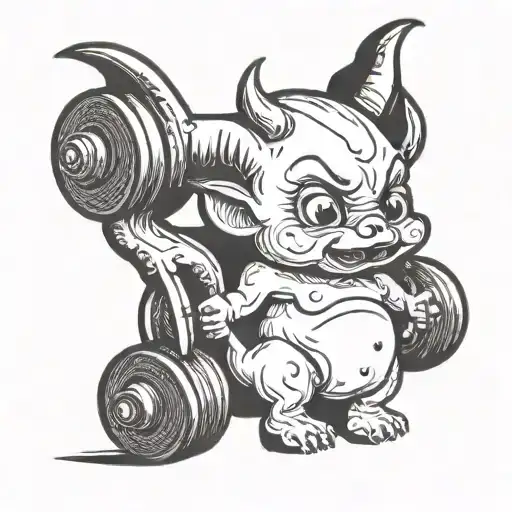 Baby Devil Lifting Weight