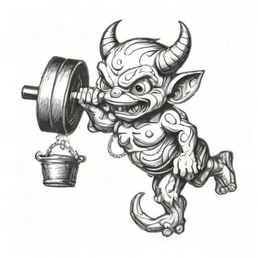 Baby Devil Lifting Weights
