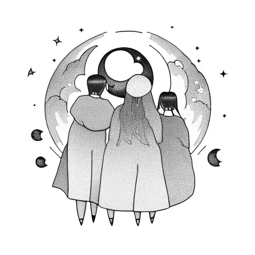 Book With Window To Night Sky And Two Girls Sitting On The Edge