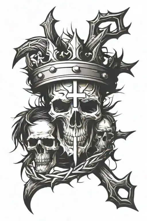 Crown Of Thorns With A Cross And Storm