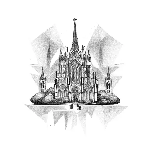 Gothic Cathedral With Rap Lyrics Incorporated In The Architecture
