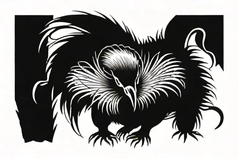 Cartoon Echidna Sneezing Needles Out