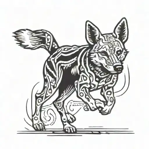 Cartoon Dingo Walking