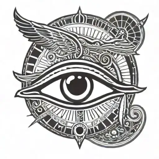 Eye Of Ra With Solar Eclipse For The Eye Symbol Integrated