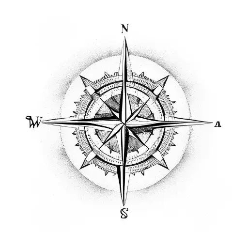 Compass With Leaves