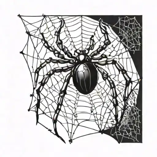 Cartoon Redback Spider In A Web