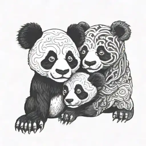 Savage Panda With 2 Baby Pandas Wrestling Eachother