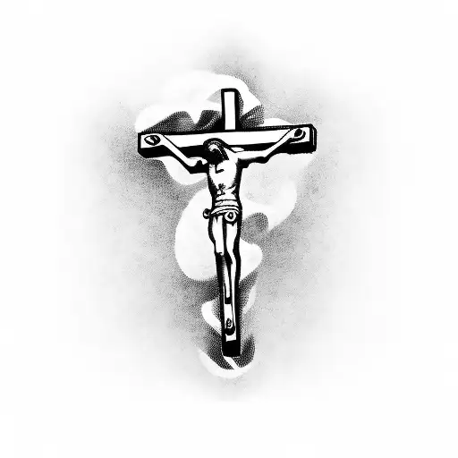 Jesus Crucified On Cross With Two Others Next To Him