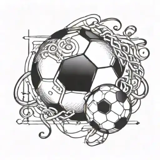 Soccer Ball And Treble Clef Joined By A Chain