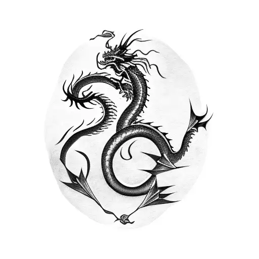 Dragon With The Word Kaizen In Japanese