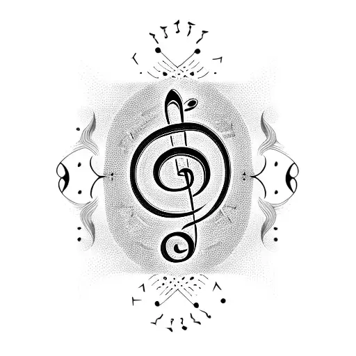 A Music Note Made Up Of Accounting Symbols Surrounded By A Family Tree