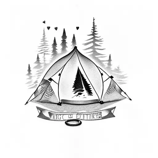 Design A Tattoo That Symbolizes The Love For Camping And Nature
