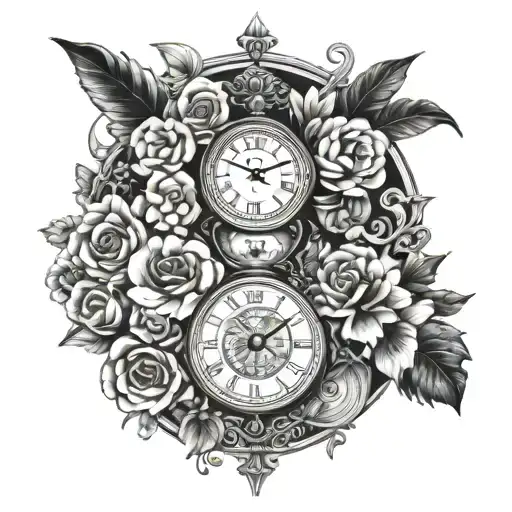 Time Clock Surrounded Live 4 Ever