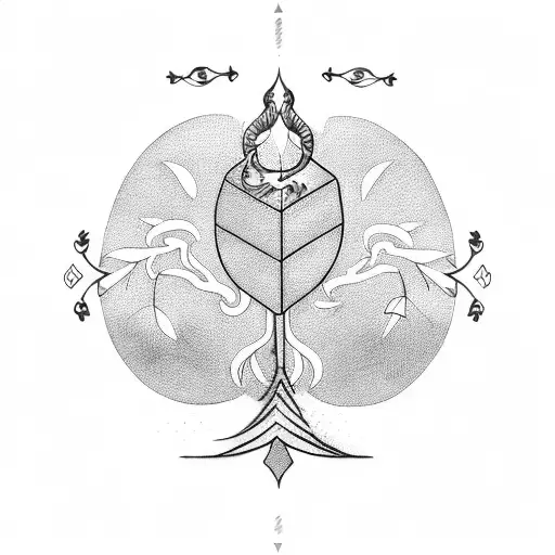 Male Tattoo With A Libra Scales Tree