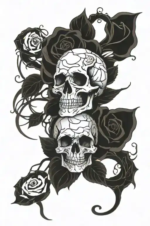 Skull And Rose Intertwined Forearm