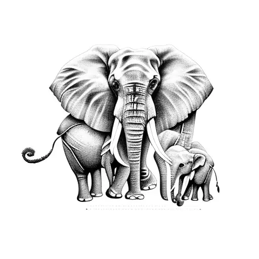 Half An Elephant With Semi Colon At The End Of Its Trunk