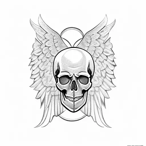 Skull With Angel Ring