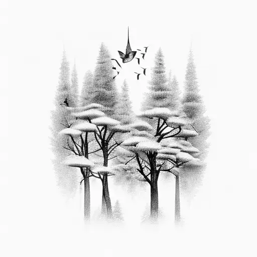 Forest With Birds With A Greek Knight