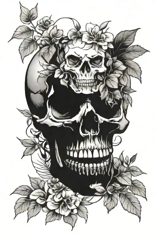 Skull Having Plants Grow Inside Out