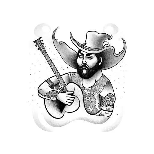 The Fool Tarot Card Playing A Guitar