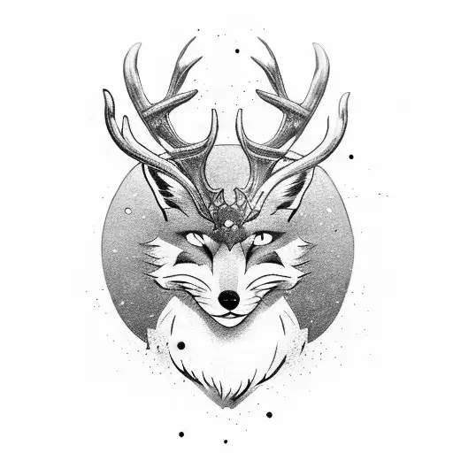 A Warrior With A Fox Head And Antlers Engaged In Combat