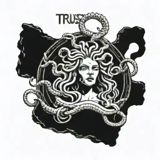 Medusa With A Phrase That Says Trust In The Process