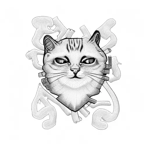 Anatomical Heart With Cats And Trees And Books And Spider And Spiderweb