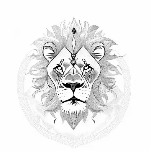 Lion Head With Monk Full Body And Uniform