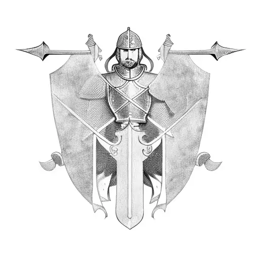 Full Body Realistic Medieval Knight With Sword