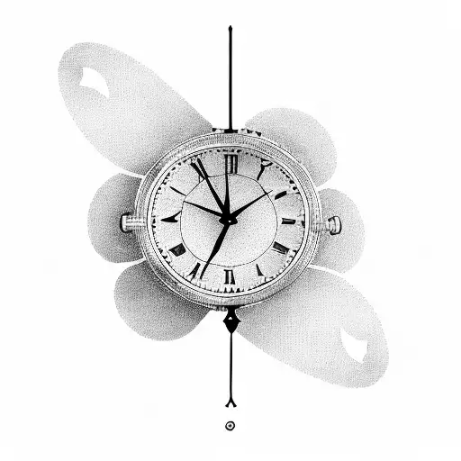 Footprints With Oldschool Clock