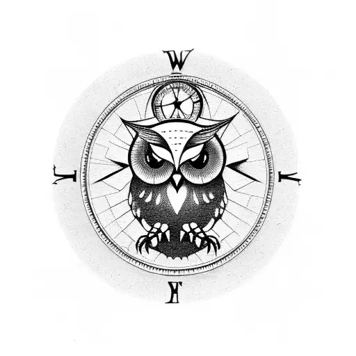 An Owl With Compass