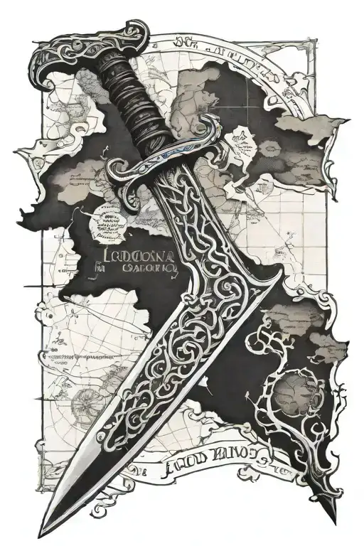 Lord Of The Rings Sword With Map