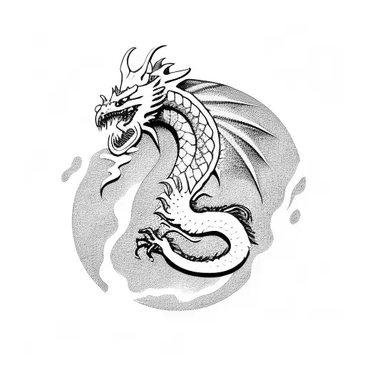 Dragon Holding A Key