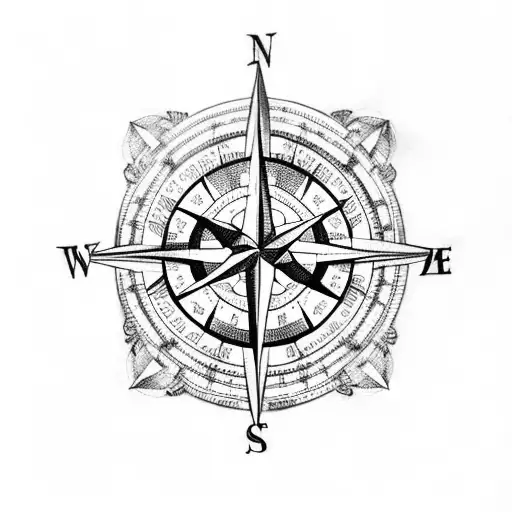 A Compass Rose With The Letter M Incorporated Into The Design