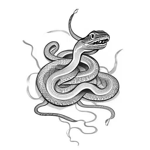 A Snake Coiled Around An Anchor