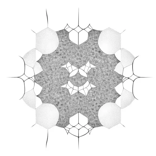 A Honeycomb Pattern With A Sun Setting Behind It