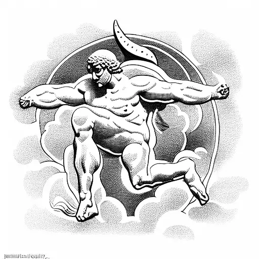 Statue Of Atlas Carrying The Turkish Moon And Star