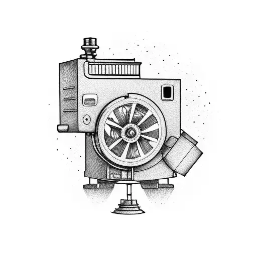 Old Movie Projector With Film Going Into Dumpster Fire