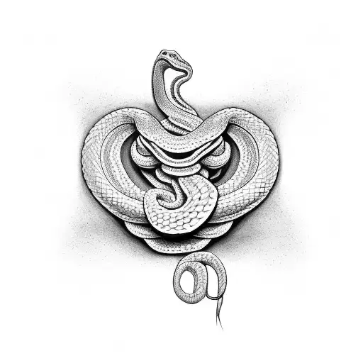 A Snake Crawls Along The Arm From The Hand To The Neck