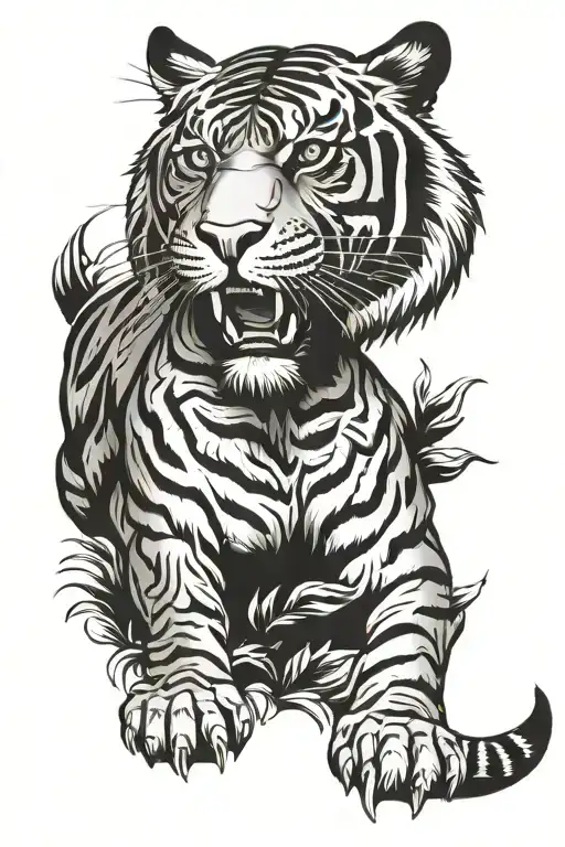 Pectoral Tiger Inspired Tatoo
