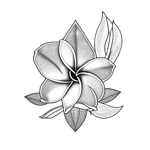 Frangipani From Right Thigh Across The Back To Left Rib