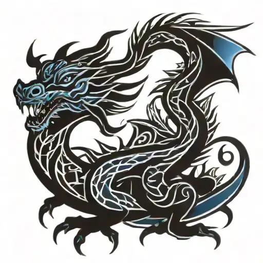 Dragon Blue Tribal