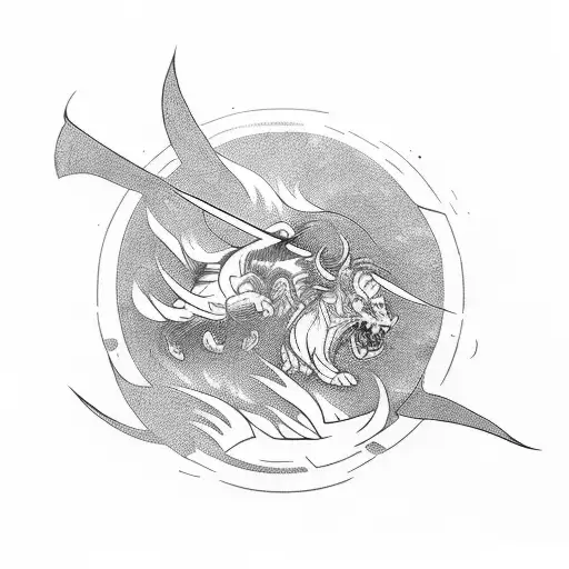 A Ronin Engaged In A Fierce Jiu Jitsu Fight